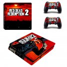 Red Dead Redemption 2 decal skin sticker for PS4 Slim console and controllers