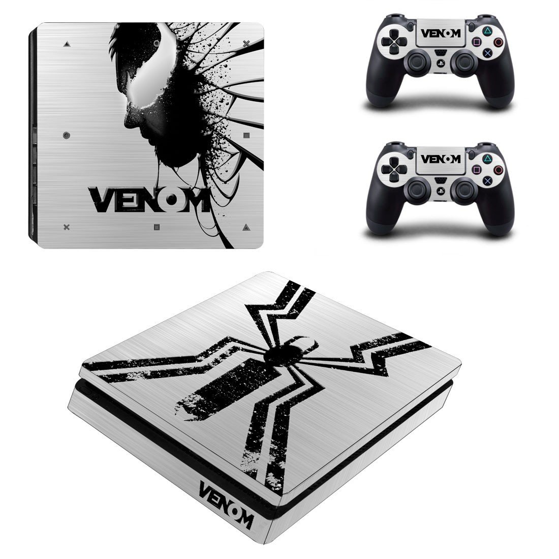 Venom decal skin sticker for PS4 Slim console and controllers