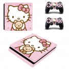 Hello Kitty decal skin sticker for PS4 Slim console and controllers