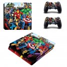 Super Heroes decal skin sticker for PS4 Slim console and controllers