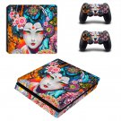 Floral girl decal skin sticker for PS4 Slim console and controllers