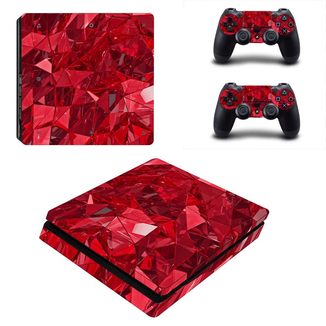 Tech wallpaper decal skin sticker for PS4 Slim console and controllers