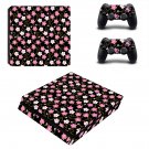 Floral Pattern decal skin sticker for PS4 Slim console and controllers