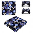 Floral Leaf decal skin sticker for PS4 Slim console and controllers