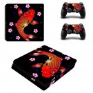 Floral fish decal skin sticker for PS4 Slim console and controllers