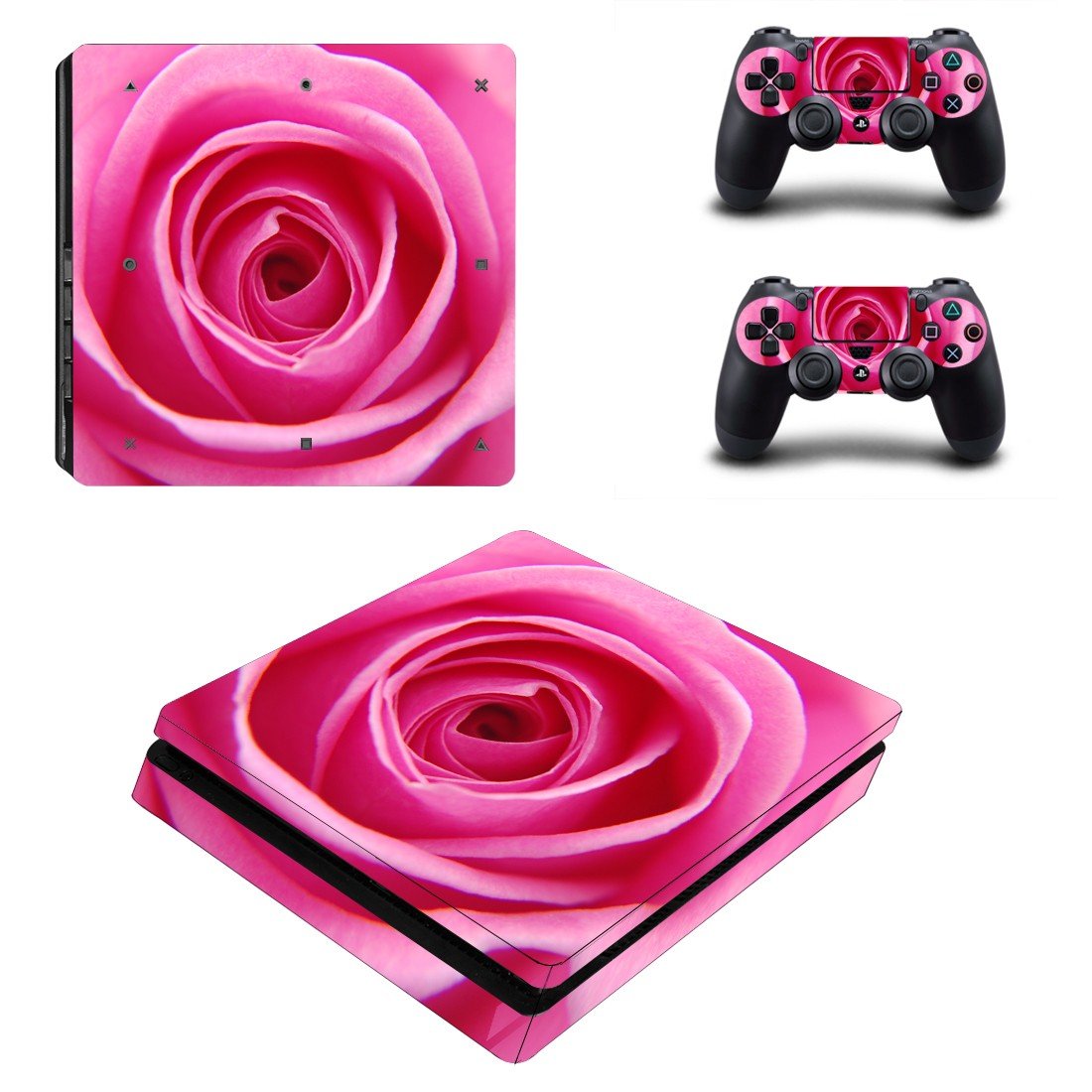 Nice Rose decal skin sticker for PS4 Slim console and controllers