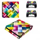 Tech wallpaper decal skin sticker for PS4 Slim console and controllers