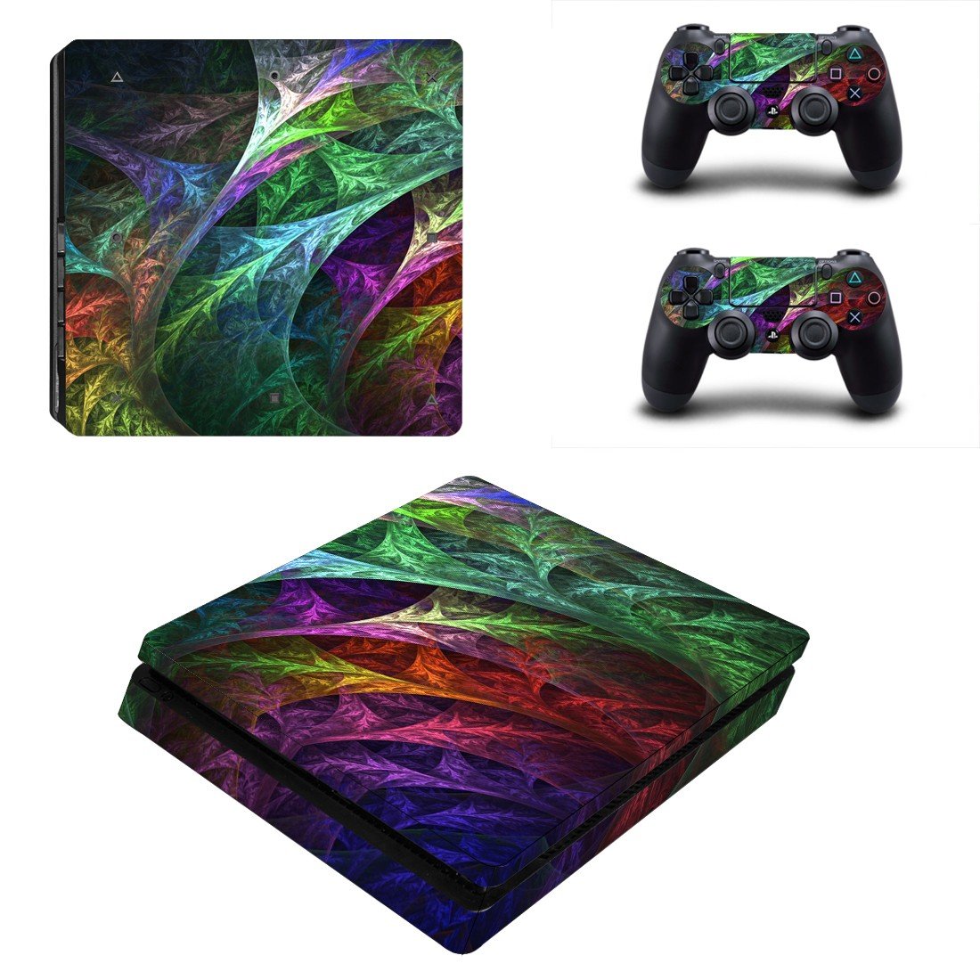 Floral Leaf decal skin sticker for PS4 Slim console and controllers
