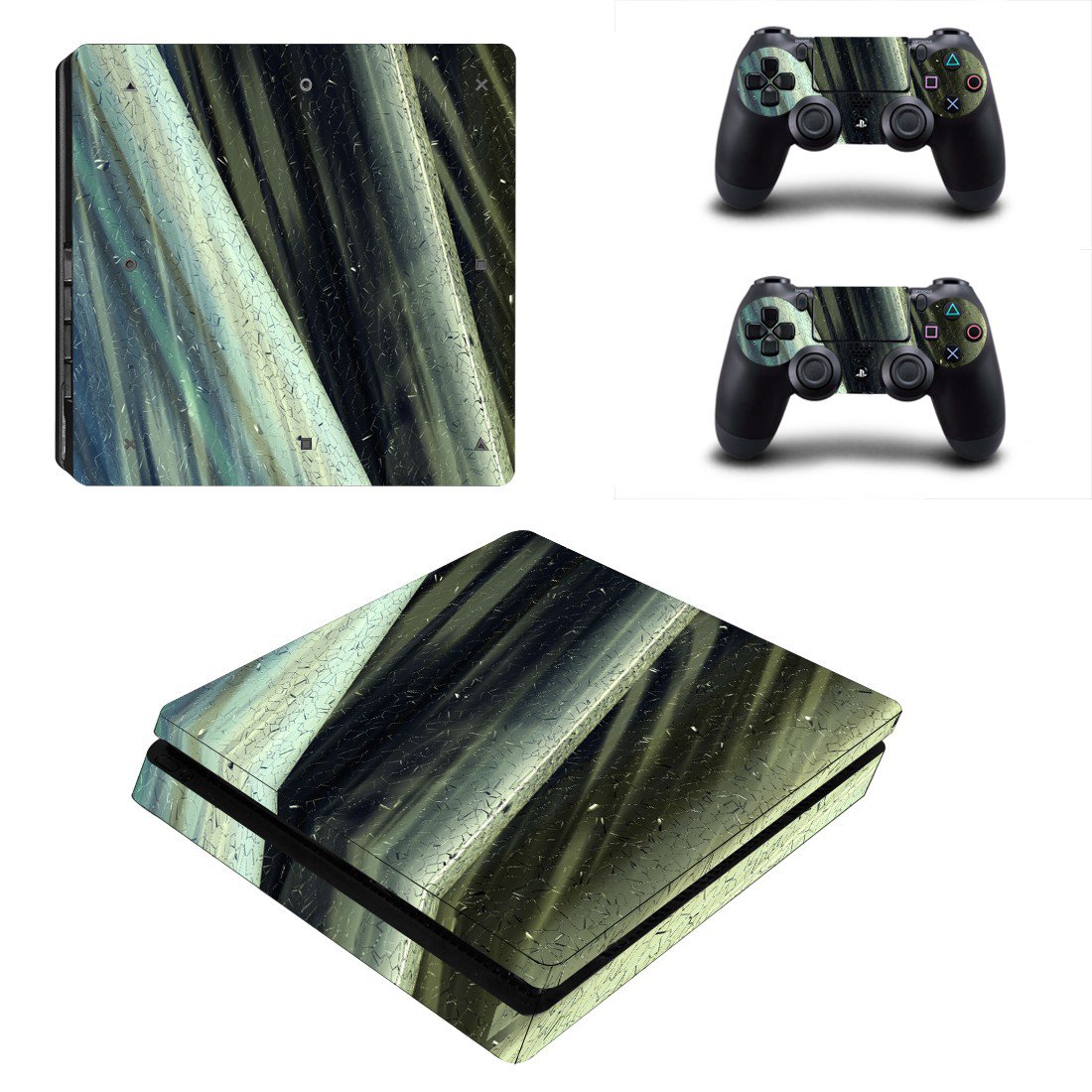 Tech wallpaper decal skin sticker for PS4 Slim console and controllers