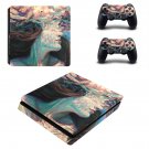 Floral lady decal skin sticker for PS4 Slim console and controllers
