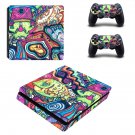 Hippie wallpaper decal skin sticker for PS4 Slim console and controllers