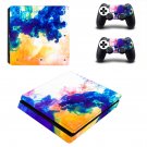 Colors flames decal skin sticker for PS4 Slim console and controllers