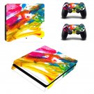 Colorful paint decal skin sticker for PS4 Slim console and controllers