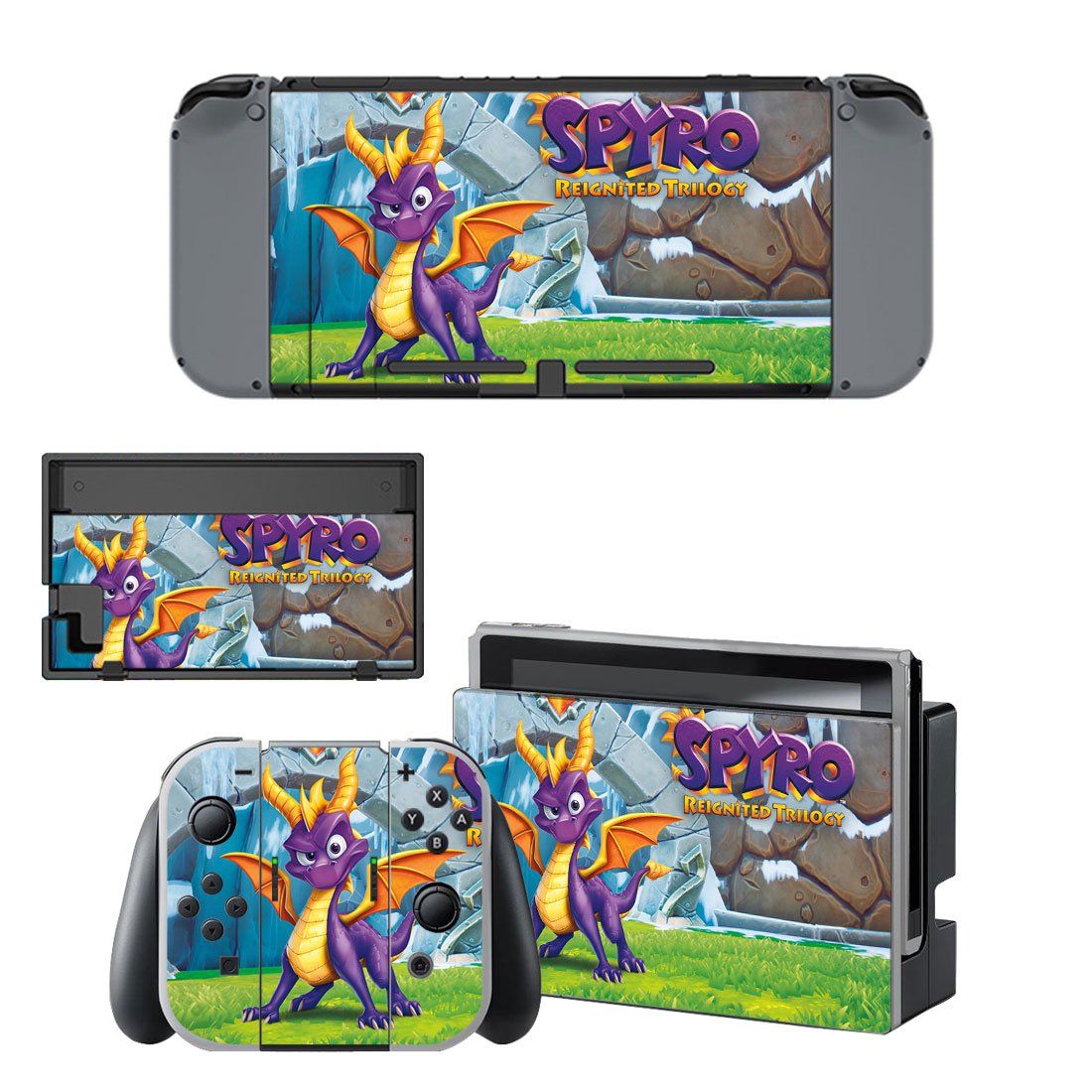 Spyro reignited trilogy decal skin sticker for Nintendo Switch console and controllers