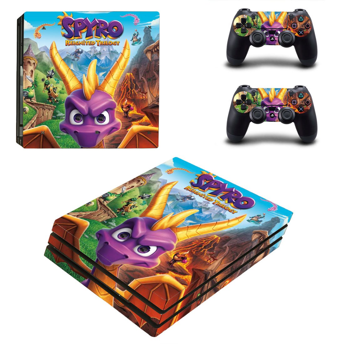 Spyro reignited trilogy decal skin sticker for PS4 Pro console and controllers