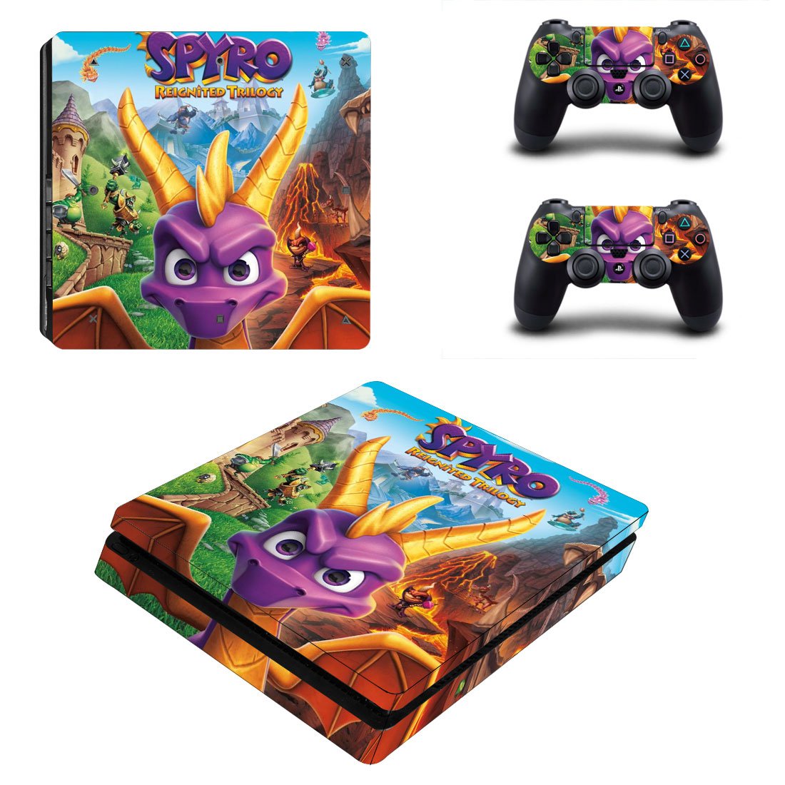 Spyro reignited trilogy decal skin sticker for PS4 Slim console and controllers