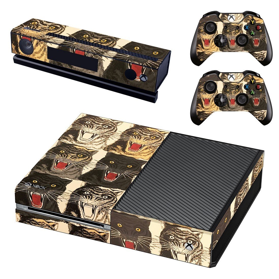 Tigers face decal skin sticker for Xbox One console and controllers