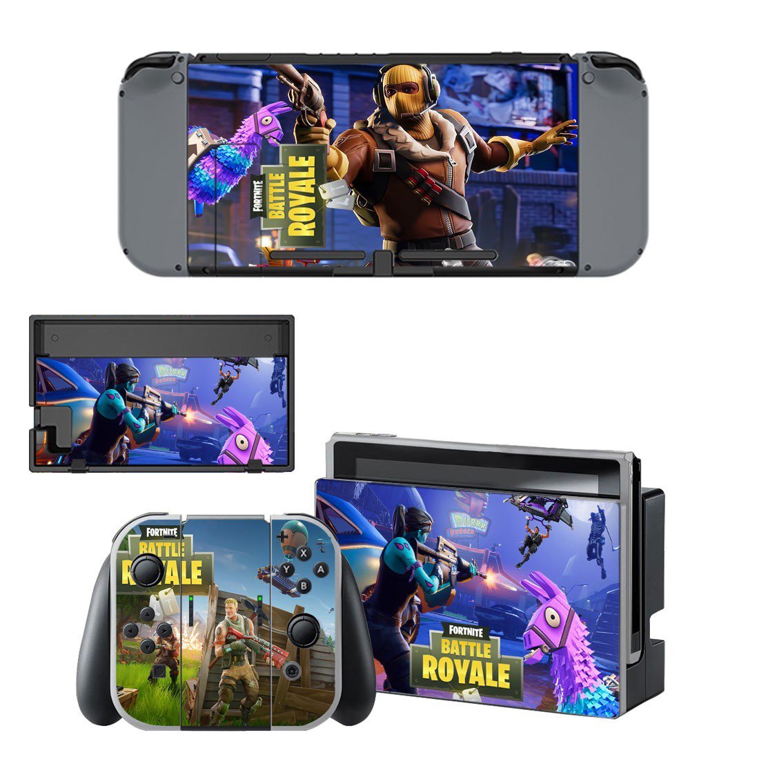 Fortnite battle royale decal skin sticker for Nintendo Switch console and controllers