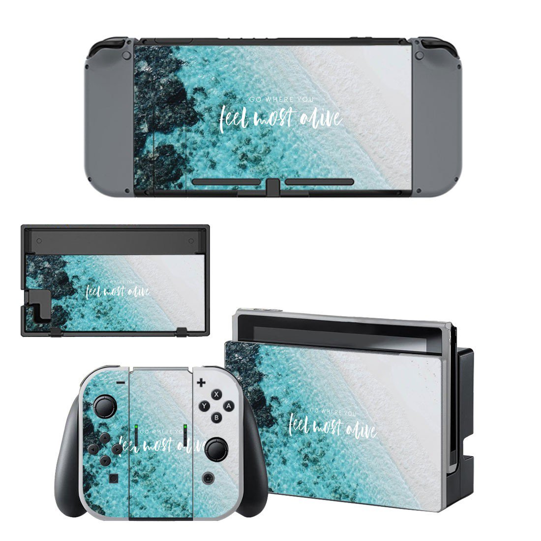 Sea Beach decal skin sticker for Nintendo Switch console and controllers