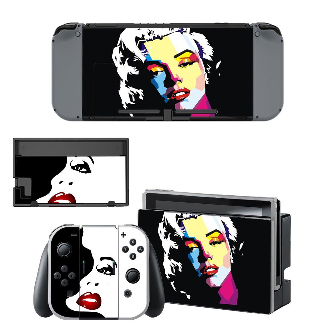 Marilyn Monroe decal skin sticker for Nintendo Switch console and controllers