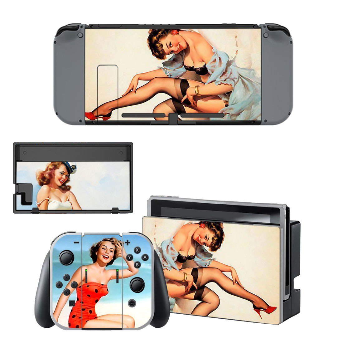 Marilyn Monroe decal skin sticker for Nintendo Switch console and controllers