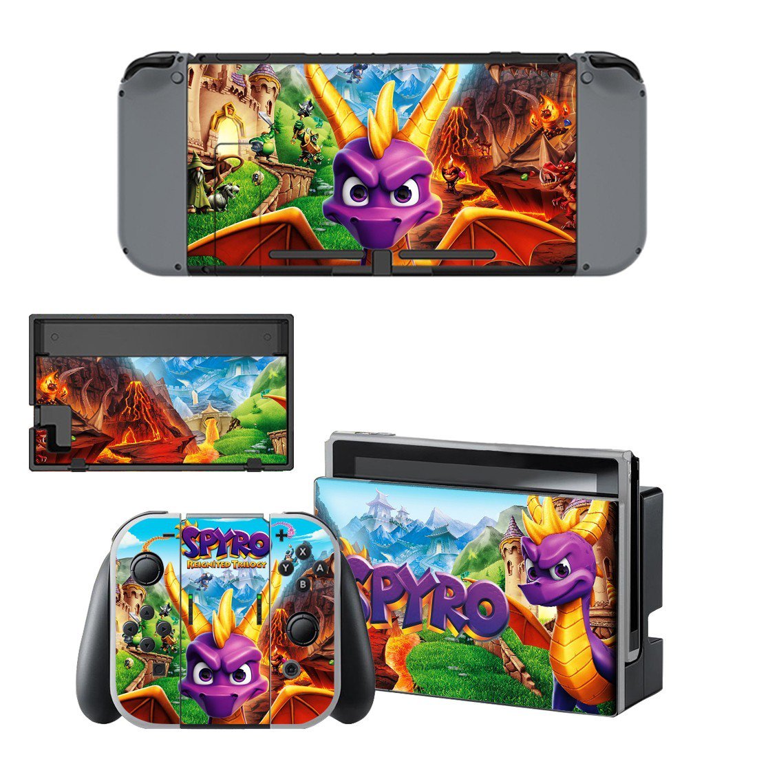 Spyro decal skin sticker for Nintendo Switch console and controllers