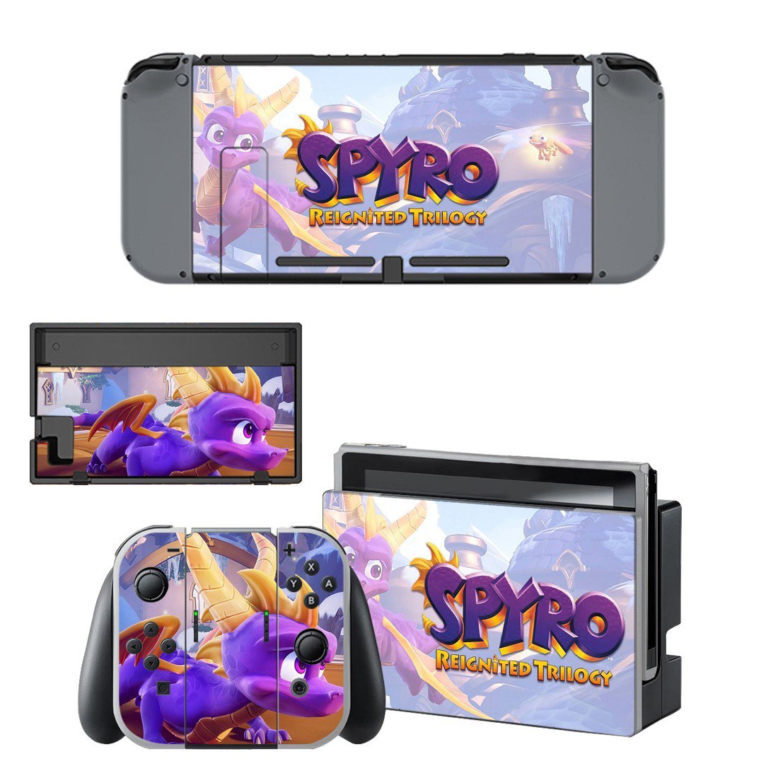 Spyro decal skin sticker for Nintendo Switch console and controllers