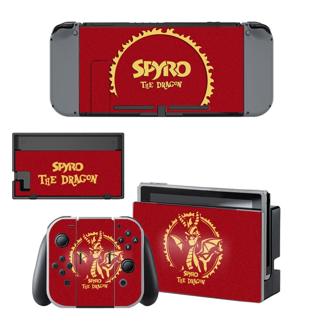 Spyro The Dragon decal skin sticker for Nintendo Switch console and controllers