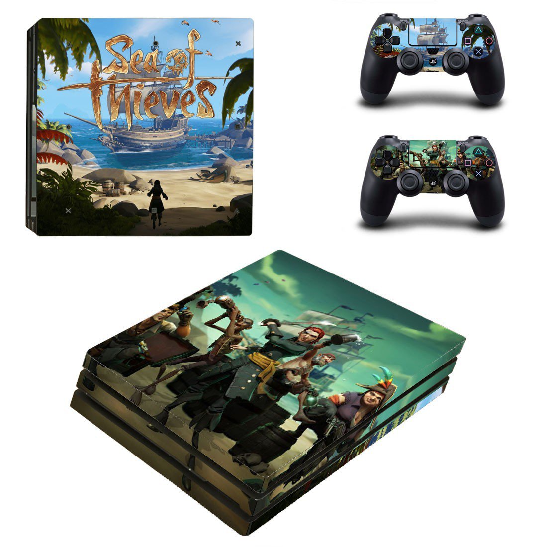 Sea of Thieves decal skin sticker for PS4 Pro console and controllers