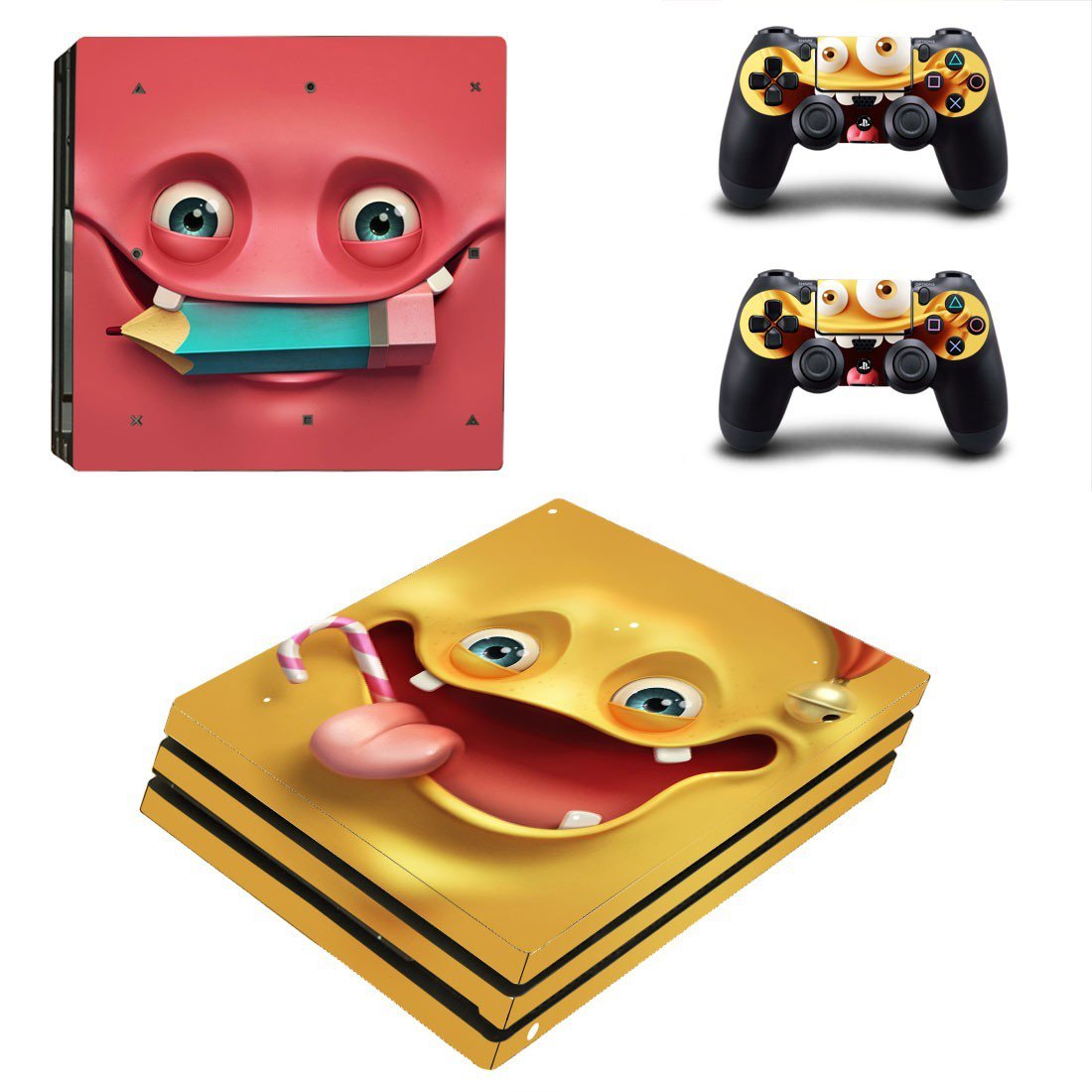Emoticon decal skin sticker for PS4 Pro console and controllers