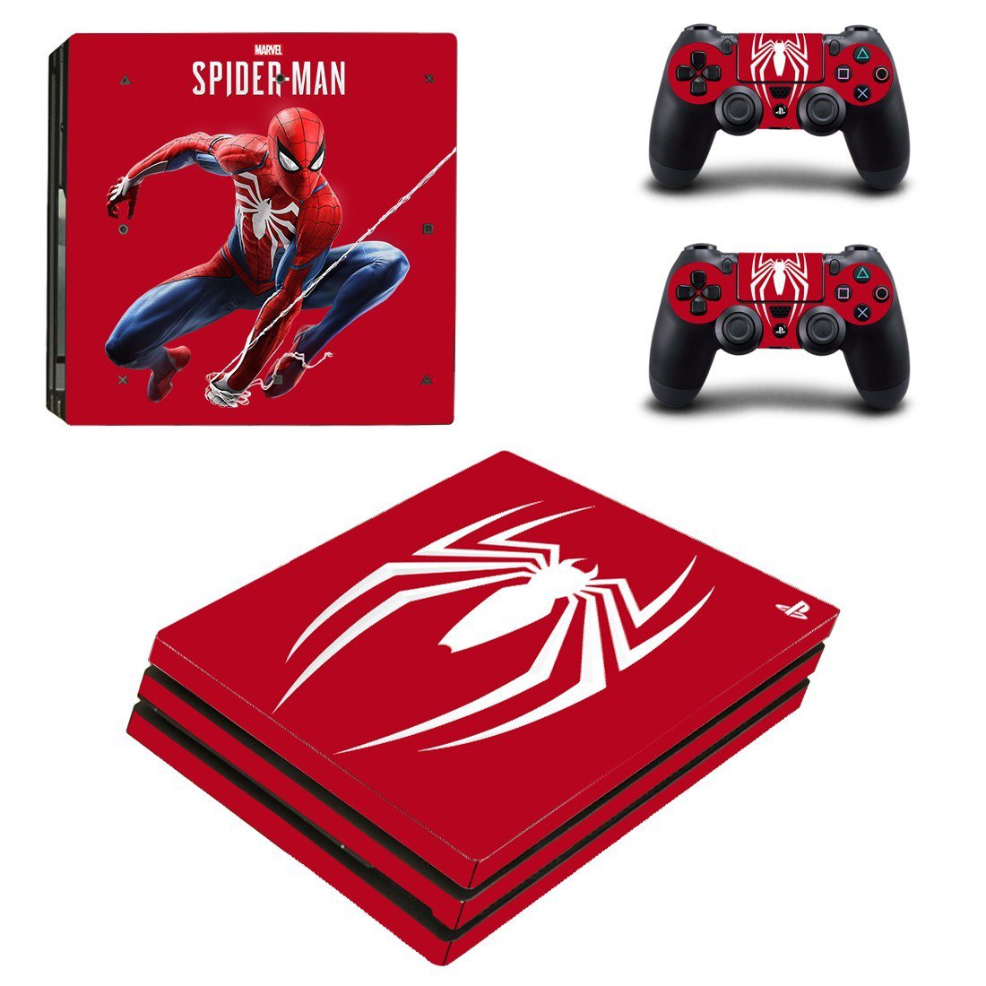 Spider Man decal skin sticker for PS4 Pro console and controllers