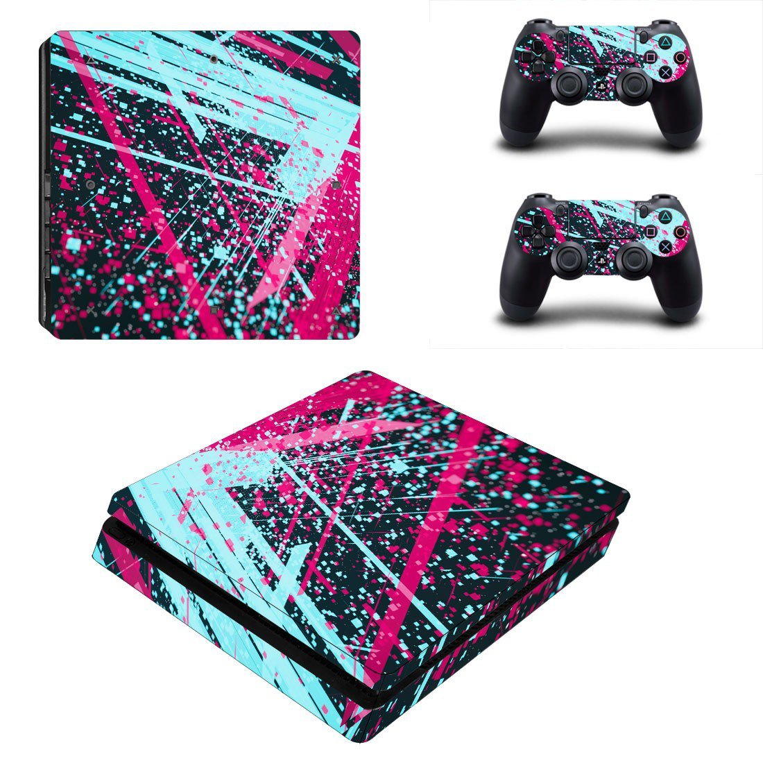Abstraction decal skin sticker for PS4 Slim console and controllers