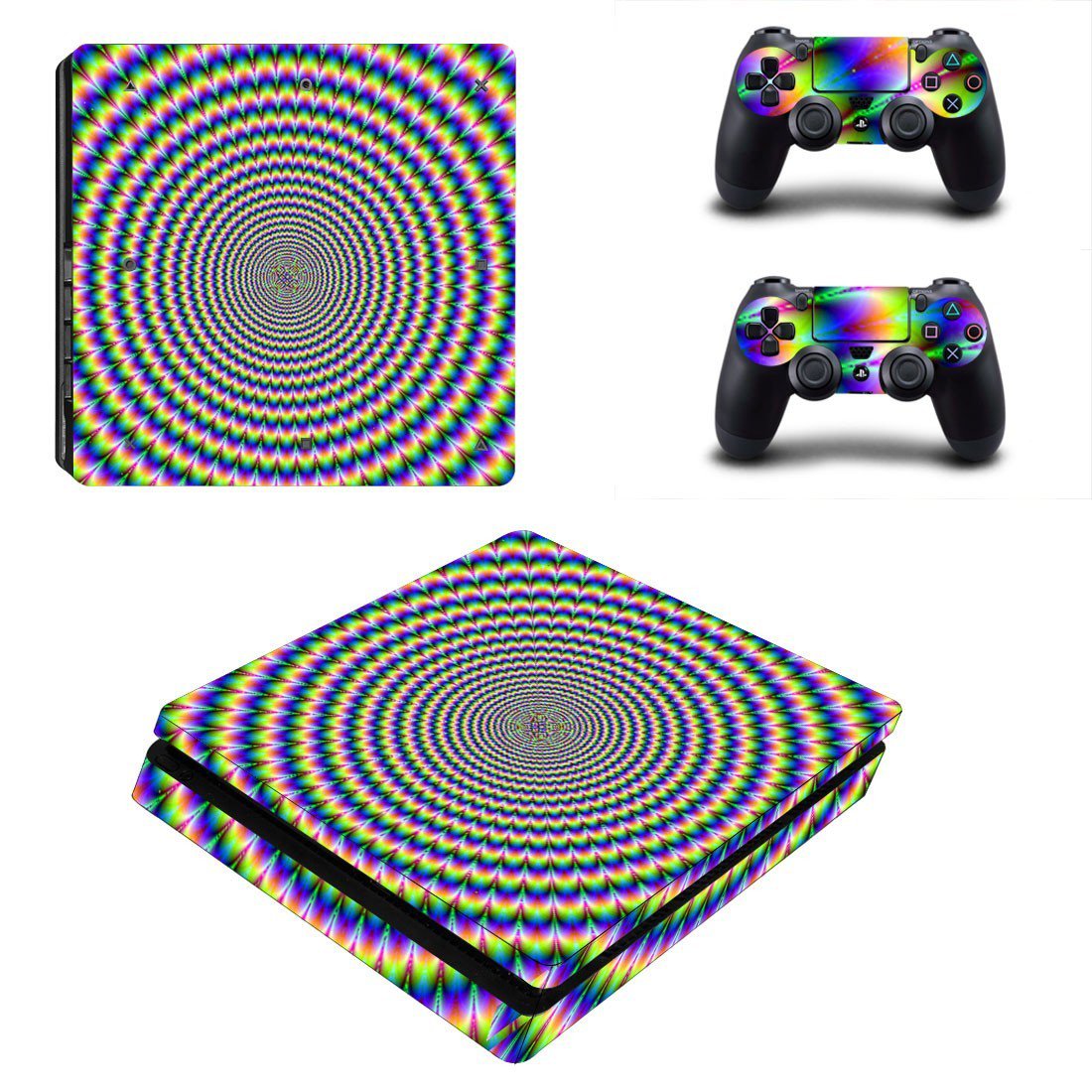 Abstraction decal skin sticker for PS4 Slim console and controllers