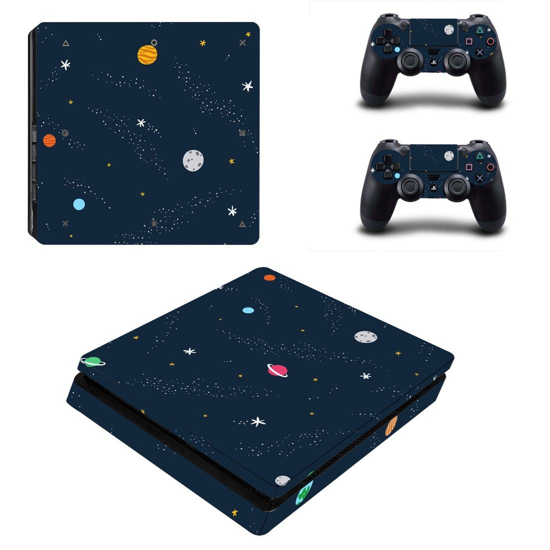 Space Clipart decal skin sticker for PS4 Slim console and controllers