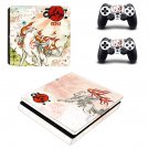 Okami game decal skin sticker for PS4 Slim console and controllers