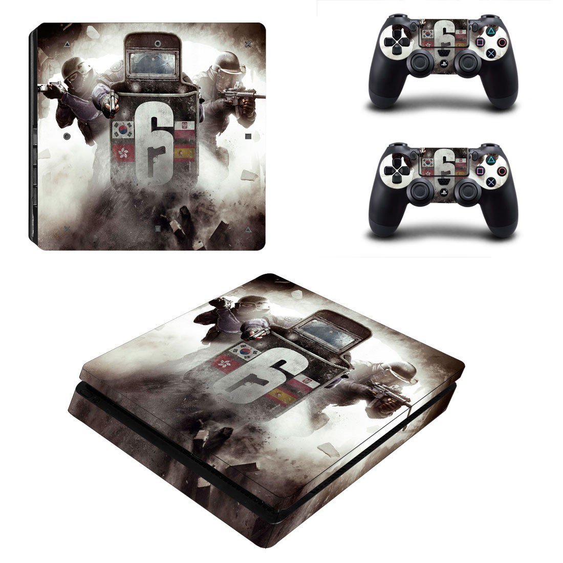 Rainbow Six Siege decal skin sticker for PS4 Slim console and controllers