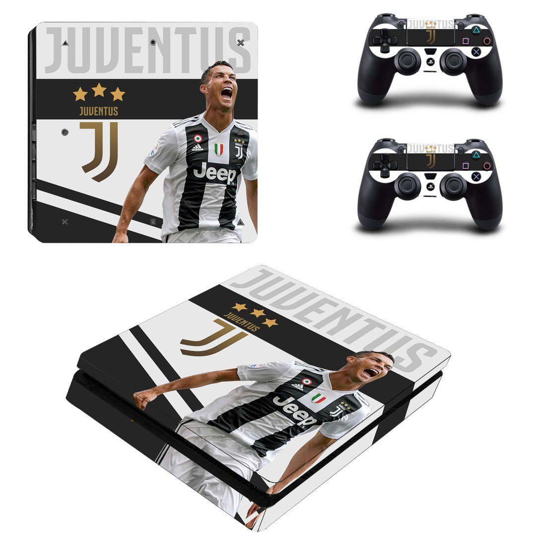 Cristiano Ronaldo decal skin sticker for PS4 Slim console and controllers