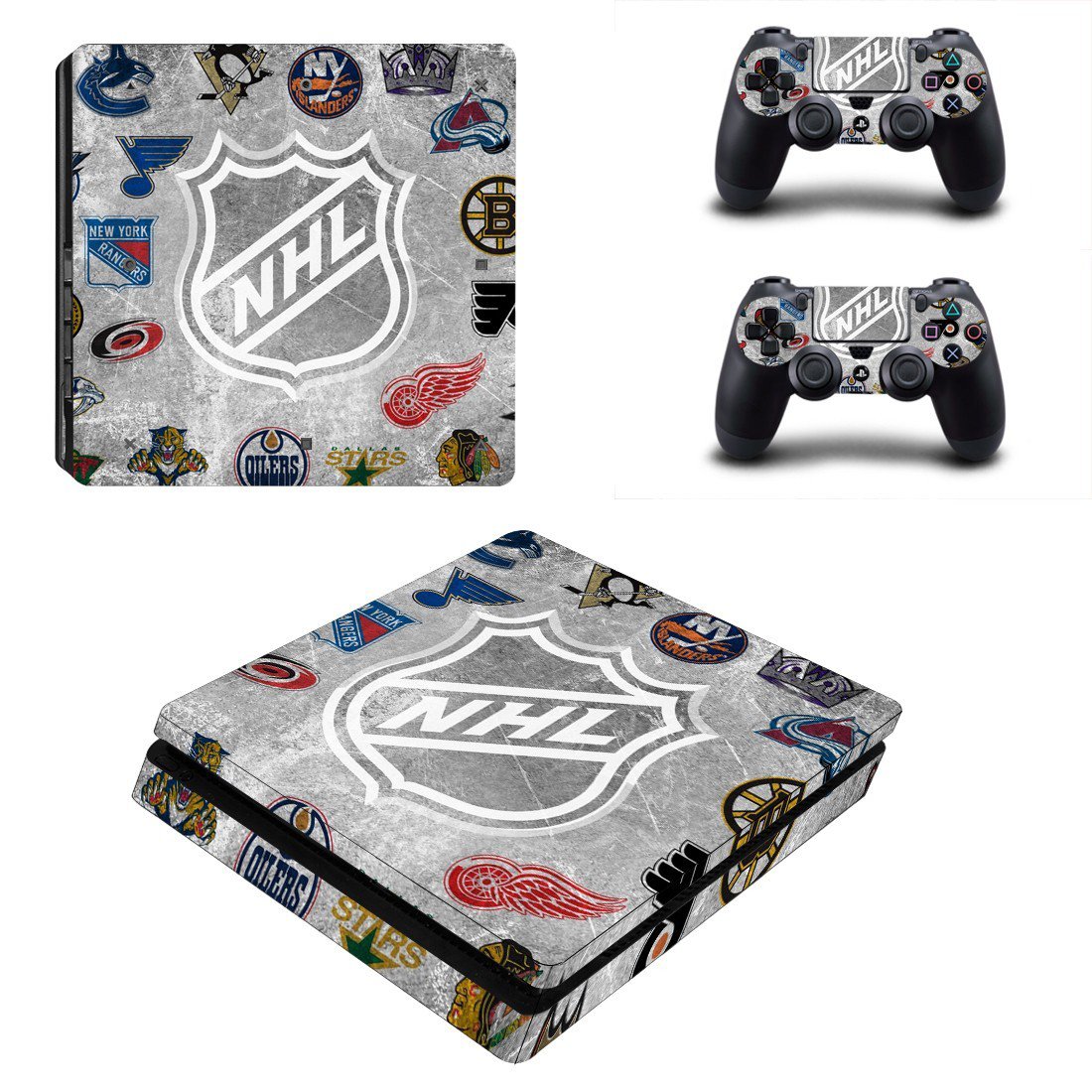 Edmonton Oilers decal skin sticker for PS4 Slim console and controllers