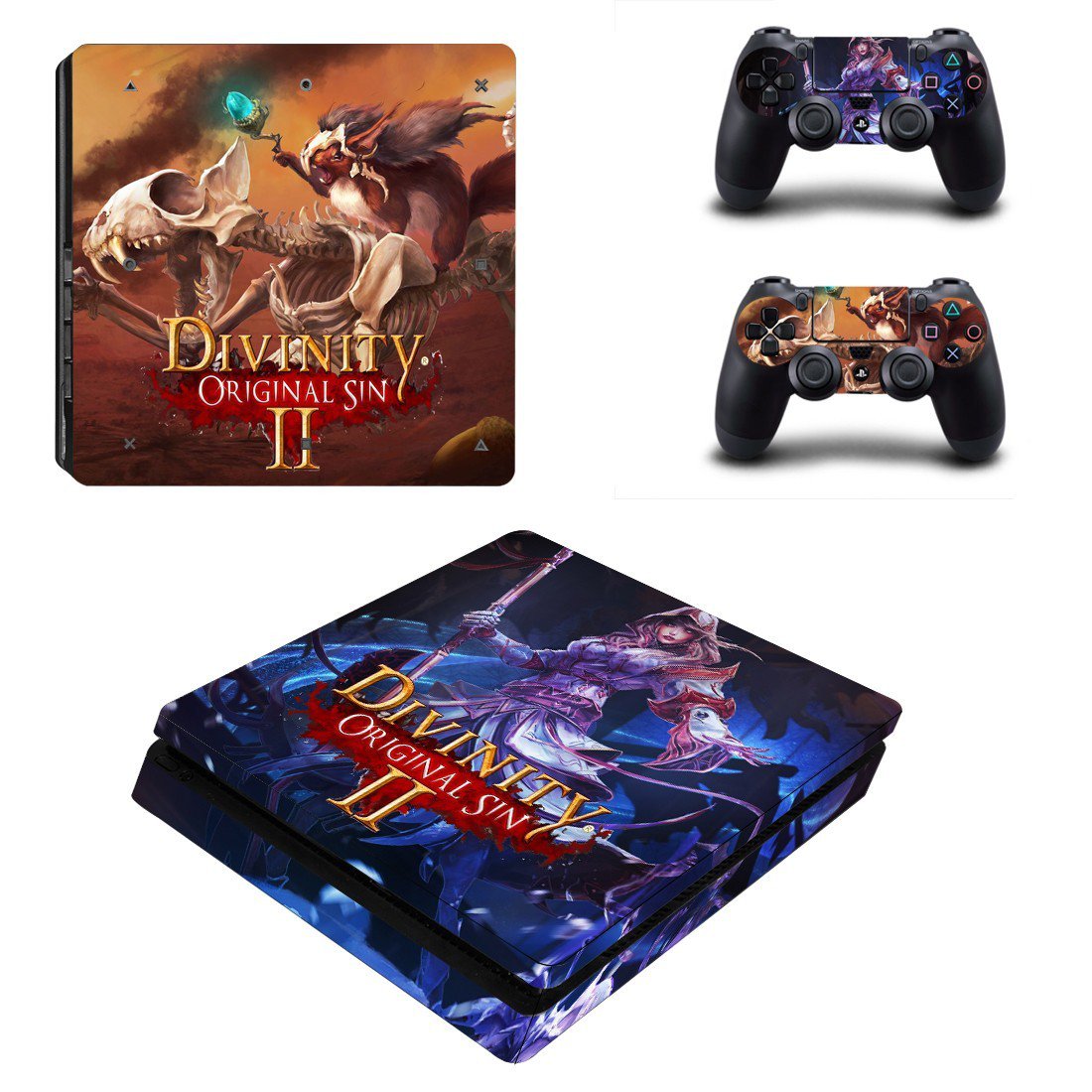 Divinity original sin 2 decal skin sticker for PS4 Slim console and controllers