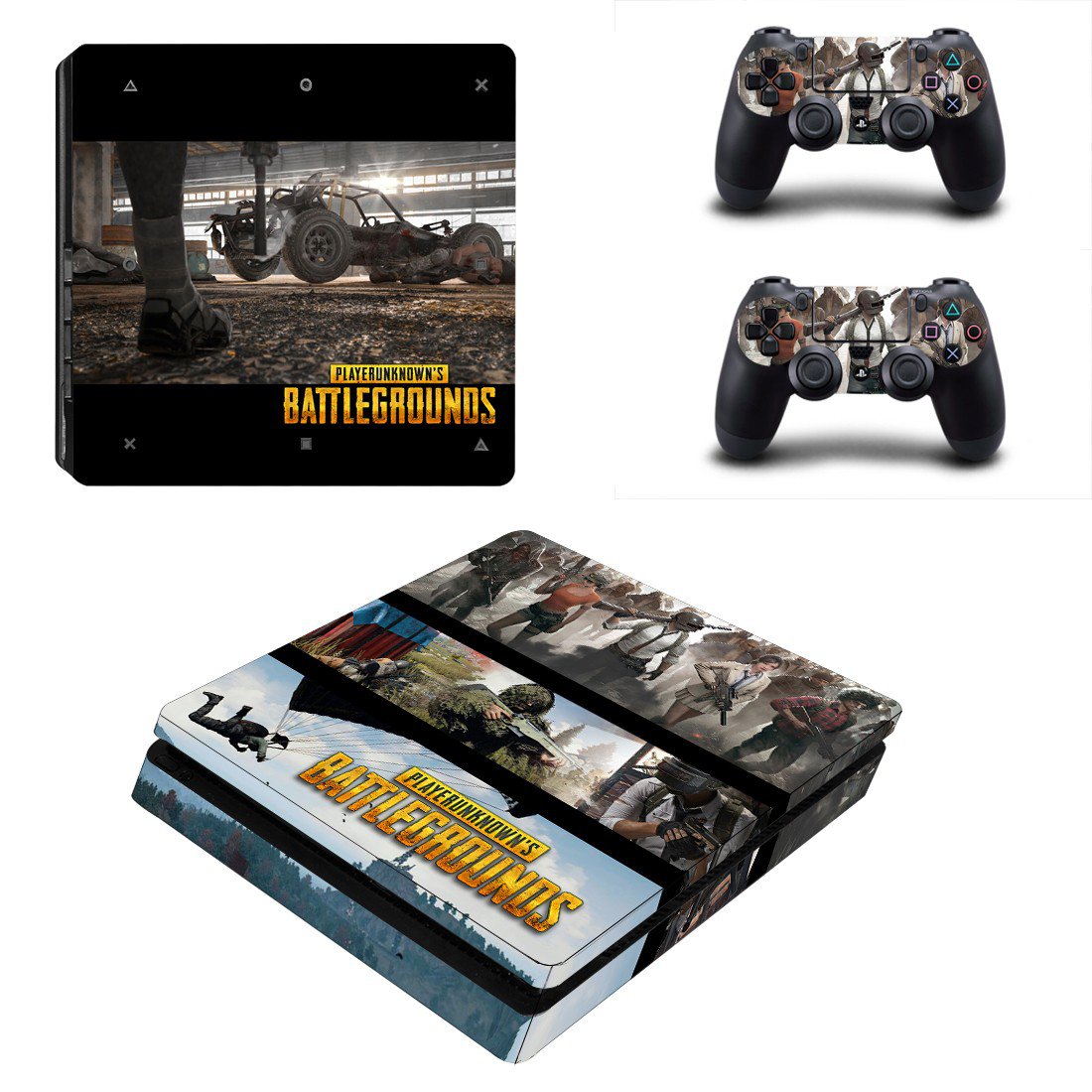 Playerunknown's Battlegrounds decal skin sticker for PS4 Slim console and controllers