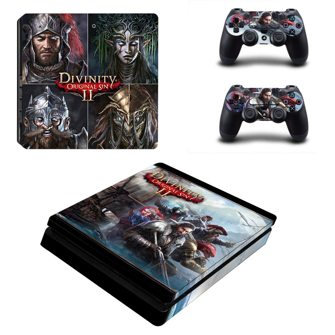 Divinity Original Sin 2 decal skin sticker for PS4 Slim console and controllers