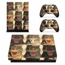 Tiger face decal skin sticker for Xbox One X console and controllers