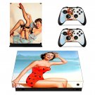 Vintage American girl decal skin sticker for Xbox One X console and controllers