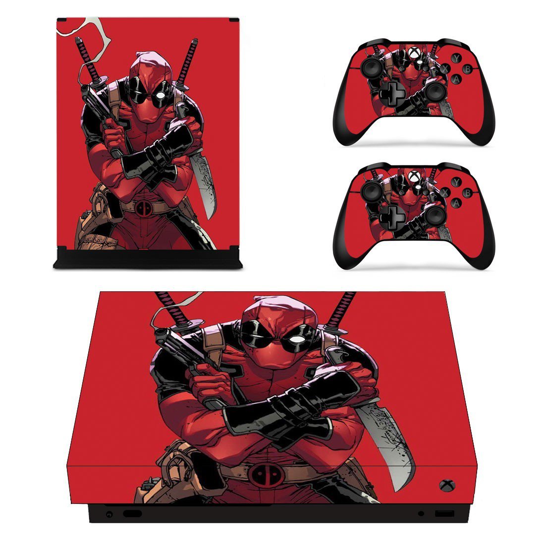 Deadpool 2 decal skin sticker for Xbox One X console and controllers