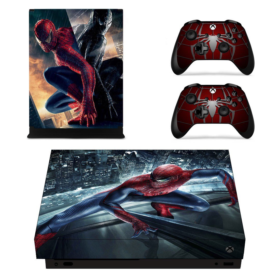 Spider Man decal skin sticker for Xbox One X console and controllers