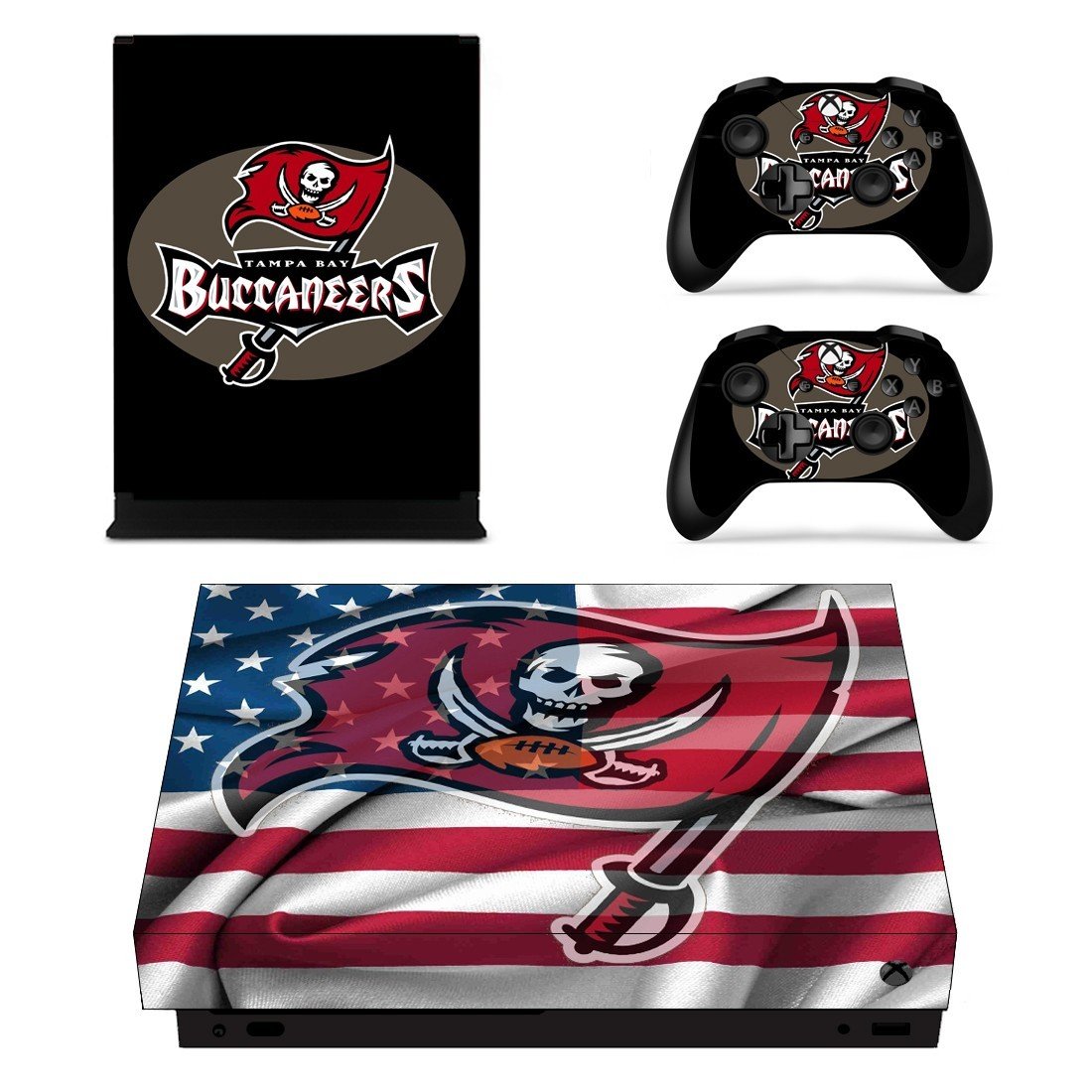 Tampa Bay Buccaneers decal skin sticker for Xbox One X console and controllers