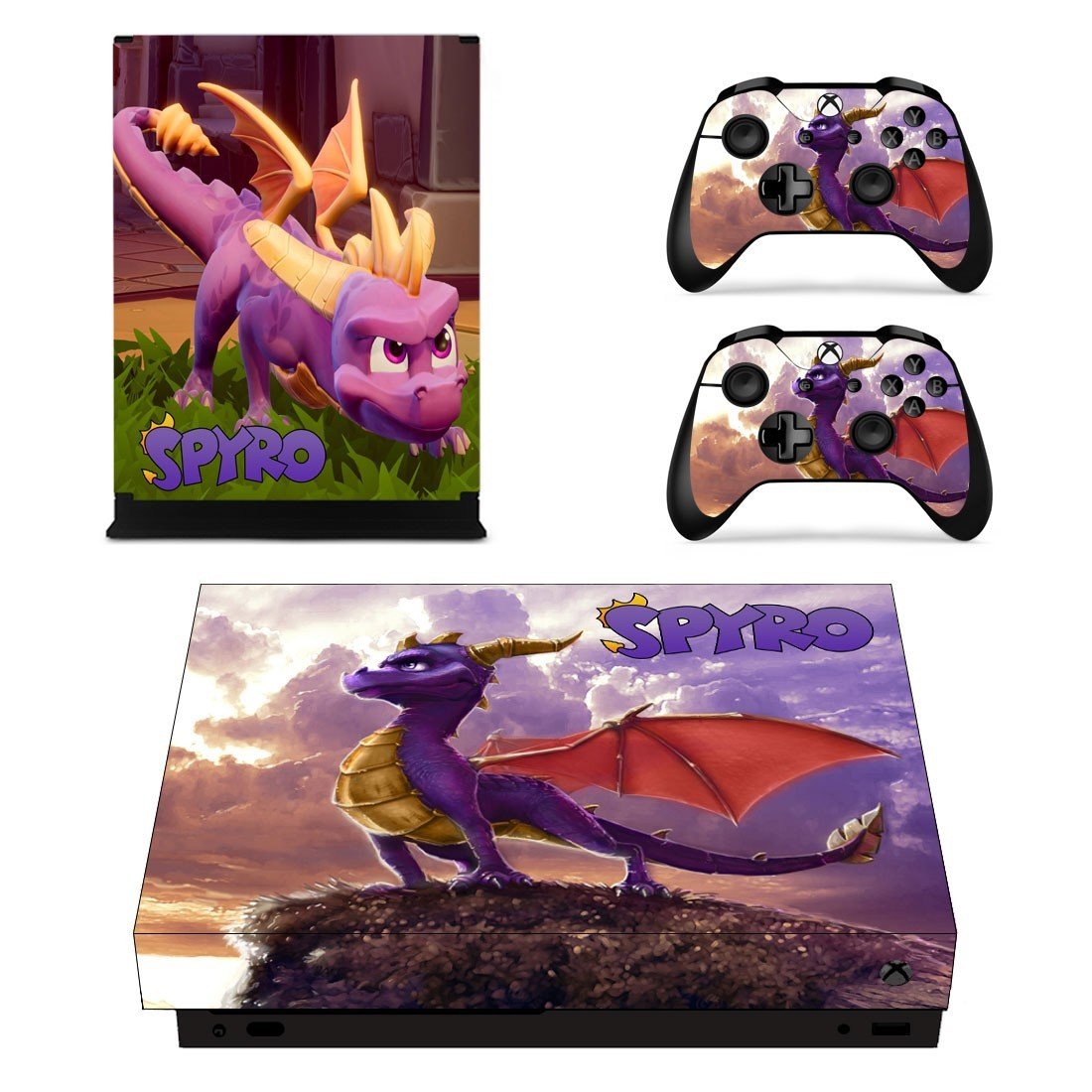 Spyro decal skin sticker for Xbox One X console and controllers