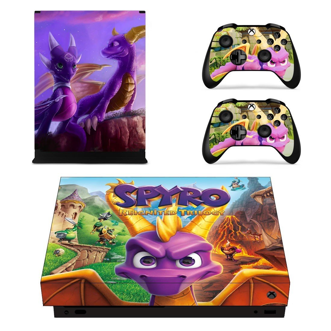 Spyro decal skin sticker for Xbox One X console and controllers