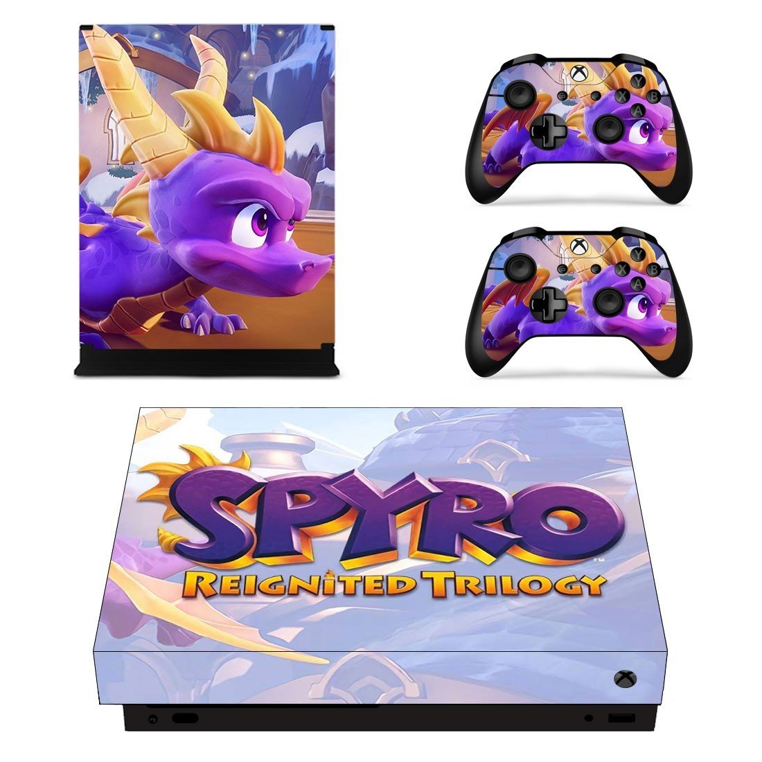 Spyro decal skin sticker for Xbox One X console and controllers