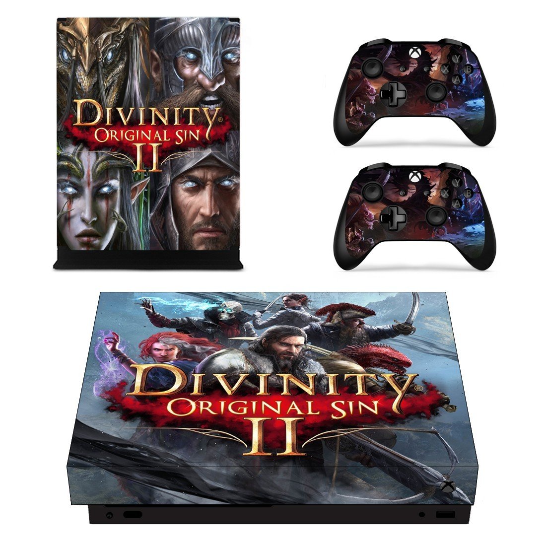 Divinity original sin 2 decal skin sticker for Xbox One X console and controllers